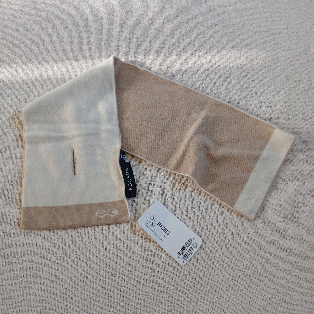 escada ♡ pull through scarf wool cashmere blend lux old money minimal neutral
